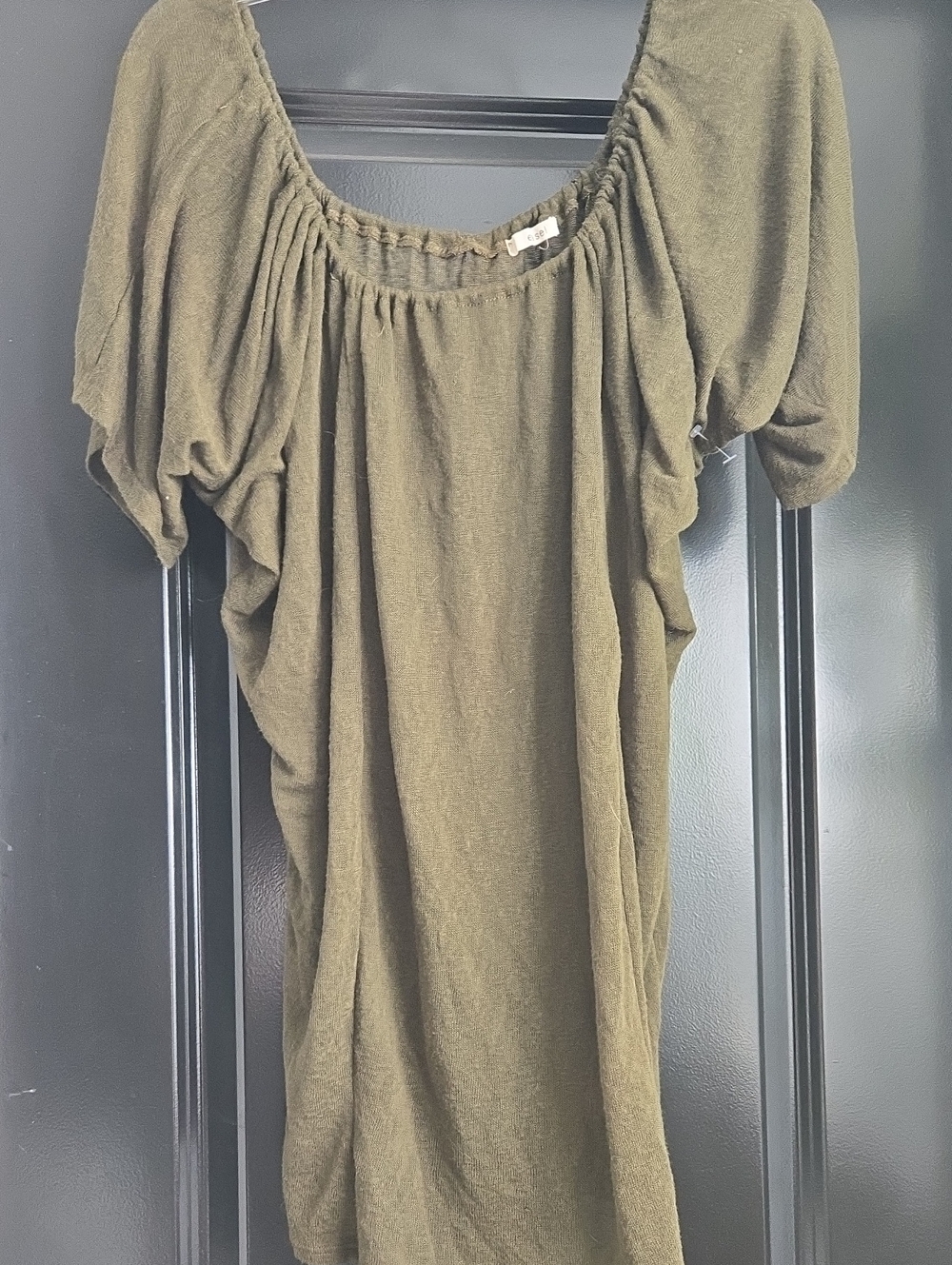 easel Olive Green Off-Shoulder Tunic- Adjustable